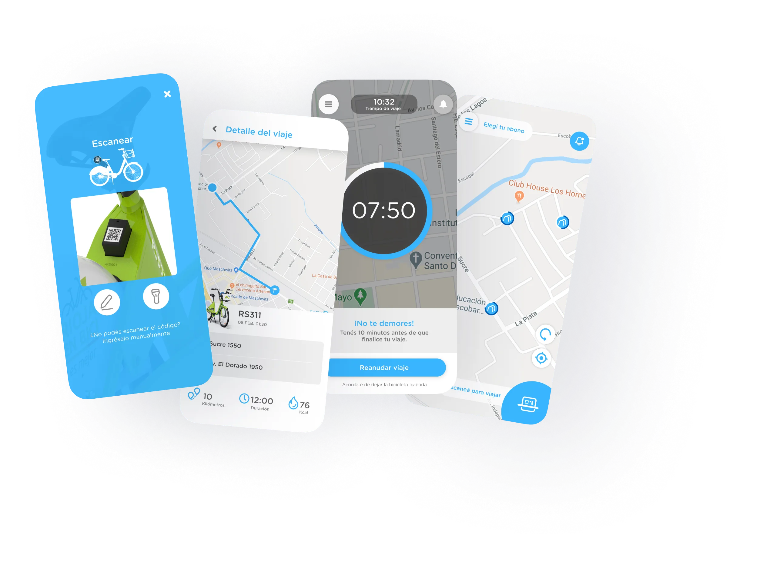 Ejemplos de algunas pantallas de la app